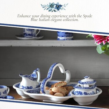 Spode Blaue Zuckerdose з кришкою, 266 мл, Steingut, вінтажний дизайн, придатна для миття в посудомийній машині, мікрохвильовій печі та морозильній камері