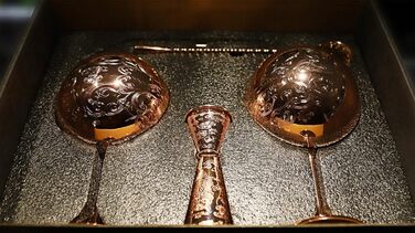 Luxurious Gin & Tonic Glasses, Stainless Steel Cocktail Wine Glass Set, Gin Glass Set for Gin Lovers, 680 Ml, Rose Gold. (Hand Wash)