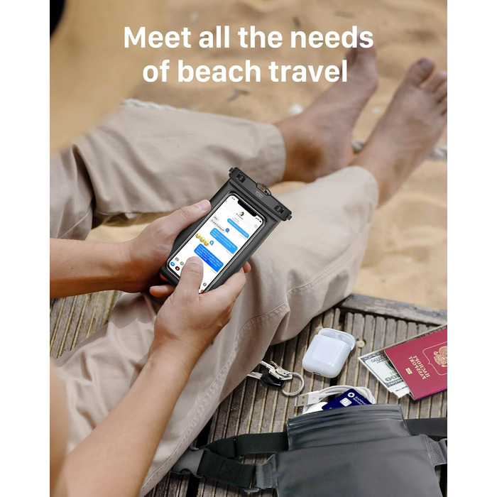 Водонепроникна поясна сумка YOSH з регульованим ремінцем, 2 шт. Сумка-drybag, водонепроникна, для активного відпочинку, водного спорту, плавання, катання на човні (прозора)