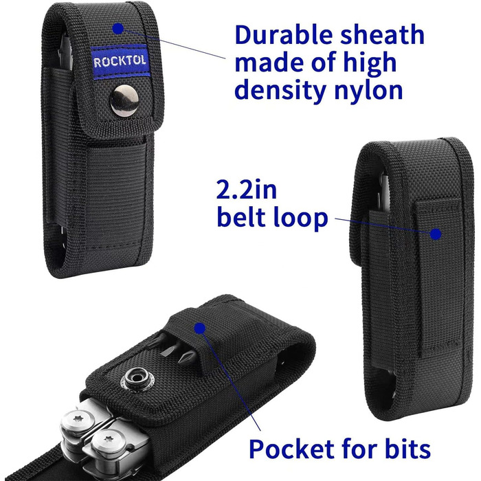 ROCKTOL 22-in-1 Multifunction Pliers - Camping Survival Tool with Fire Starter, Whistle, Glass Breaker & Safety Lock