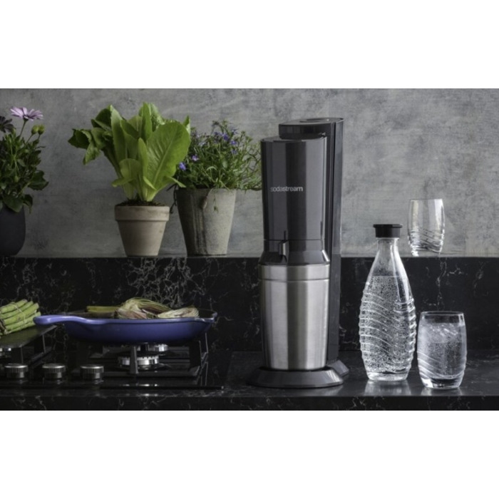 Сифон для води SodaStream Crystal 2.0, скляний графин + балон CO2, чорний