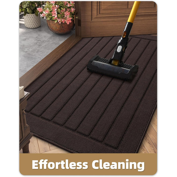 Килимок для дому COLOR&GEOMETRY 44x76 см - машинне прання, антиковзаюча, вбираюча бруд, мінімалістичний дизайн, для входу, порогу та коридору (Коричневий)