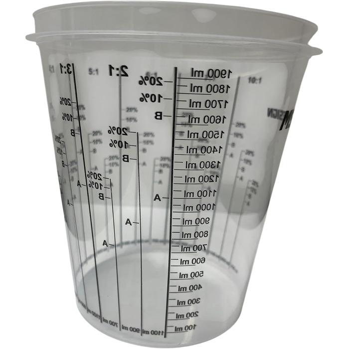 MST-DESIGN Paint Mixing Cups, 20 Pieces with 2300 ml | Robust Measuring Cups with Mixing Scale | Mixing Cups for Stirring Paints, Fillers, Wood Stains, etc. | Mixing Cups | High-Quality Paint Accessories