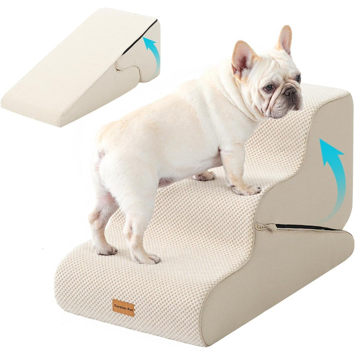 Сходинки для собак Gardner Pet - 3 сходинки, 35/42 см, з водонепроникним покриттям, для маленьких собак, з високощільних матеріалів