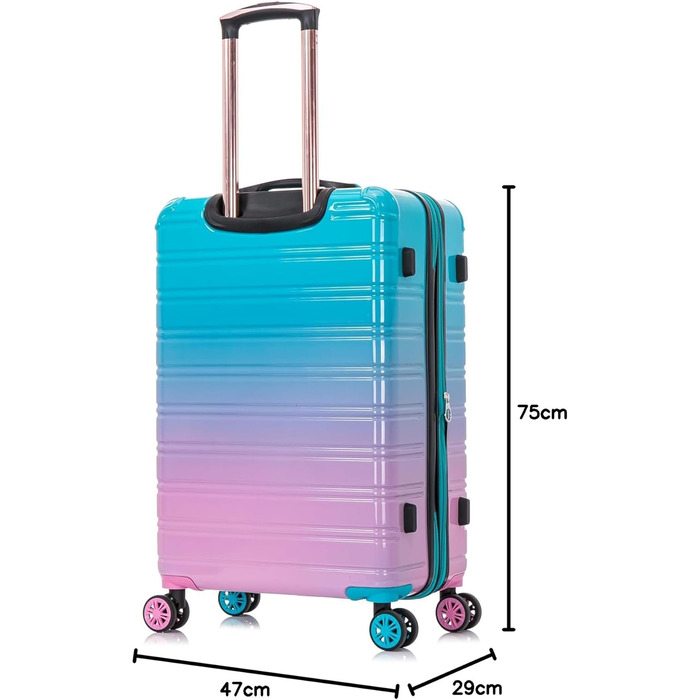 Набір валіз з полікарбонату (3 шт): кабінський, середній, великий | Чорний | Набір валіз | Подорожі