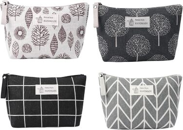 Набір косметичних сумок з тканнини, 4 шт. - Косметичка для подорожей, органайзер для макіяжу, багатофункціональна сумочка з блискавкою, аксесуари для косметики, багато кольорів