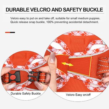 Нашийник для собак та котів, маленький, світловідбиваючий, дихаючий, анти-тяга, безпечний, L, Mandarine