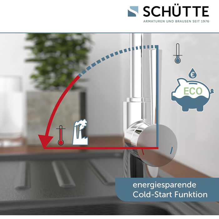 Кран кухонний SCHÜTTE Cornwall, 360° поворотний, з однорідним змішувачем, для раковини, хром, низький тиск