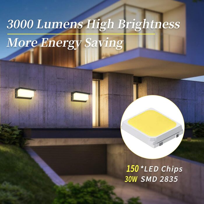 Зовнішнє LED-прожектор MICUTU Wandleuchte Außen LED, 18W, тепле світло, 2 шт. для дому, саду, тераси, сходів