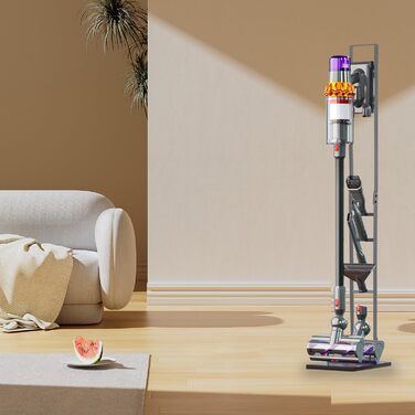 Стійка для пилососа Dyson V15, V11, V10, V8, V7, V6. Аксесуар для пилососа, металева підставка сірого кольору. Сумісна з DC30, DC31, DC34, DC35, DC58, DC59, DC62, DC74