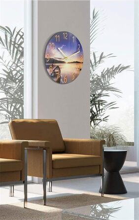 RAILONCH Silent Wall Clock Modern Design Wall Clock No Noise for Living Room, Kitchen, Office, and Bedroom (#07)