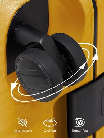 Набір валіз REDOLZ Essentials 15 (3 шт.) з поліпропілену, TSA-замок, 4 колеса, Dark Yellow