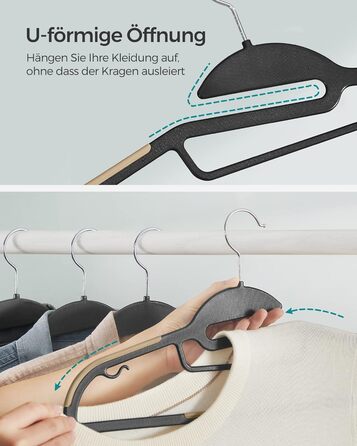 Набір вішалок SONGMICS, 20 шт., пластикові, обертовий гачок, сірий, для одягу
