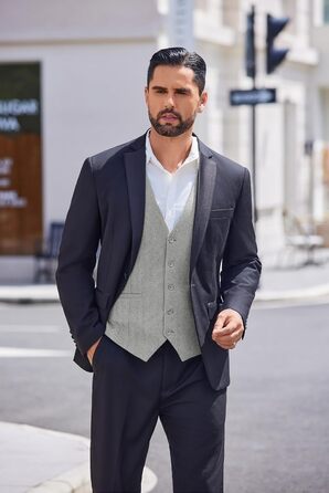 Жилет чоловічий COOFANDY, елегантний, для бізнесу, класичний, сірий, розмір XL