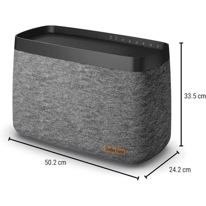 Зволожувач повітря Stadler Form Karl big - тихий, потужний, для приміщень до 100 м², з керуванням через додаток, чорний