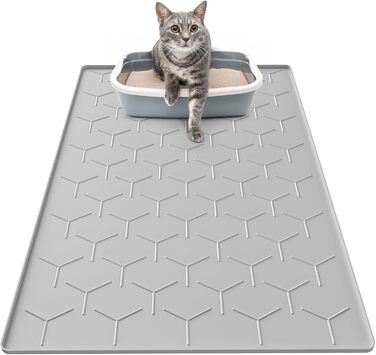 Килимок під лоток для котів Garoopion Katzenklo Matte, 86x56 см, силікон, сірий