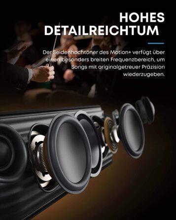 Soundcore Motion+ Портативна Bluetooth Колонка HiFi 30W, Глибокий Бас, IPX7, 12h, USB-C, App, Чорний