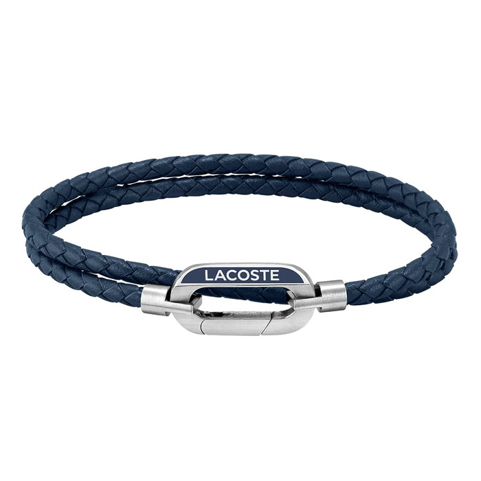 Браслет шкіряний чоловічий Lacoste STARBOARD синій (Blau) - оригінал