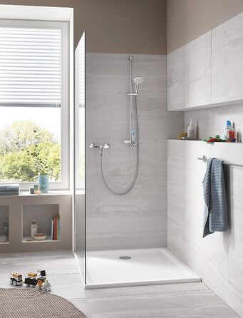 Grohe Tempesta 100 Shower and Shower System, Chrome, 27597001 (Shower rod set 900mm, 3 spray patterns, Chrome)