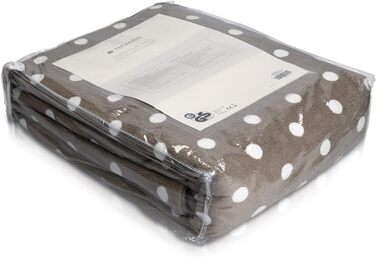 Електрична ковдра Navaris XXL 180x130 см з 3 рівнями нагріву, автовимкненням та можливістю прання. Тепла та м'яка ковдра з точками, темно-сірого кольору.