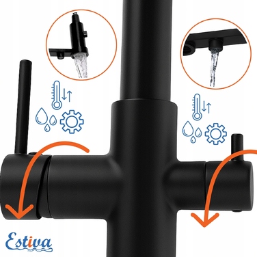 Кухонний змішувач Estiva OMA 3 WAY, чорний