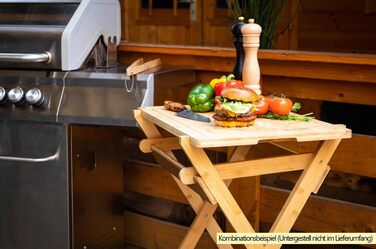 Обробна дошка Grillfürst з бамбука, нековзка, 63x40 см – для м'яса, сиру та ковбас, сервірувальна дошка, заміна для столика