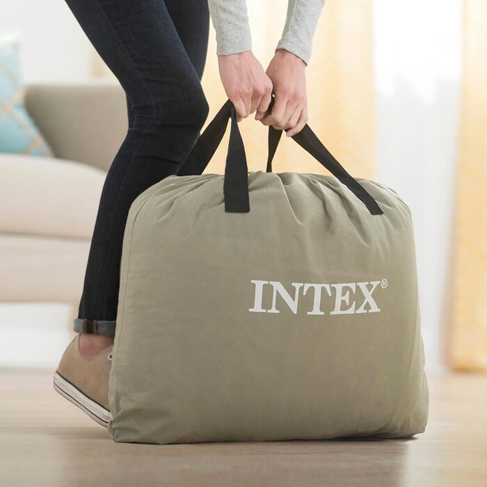 Надувний матрац Intex Full Comfort-Plush Fiber-Tech RP 137x191x33 см (67768ND) - двоспальний, флокований