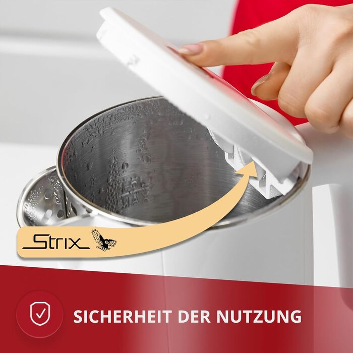 Електричний чайник MPM MCZ-120 1,5L з подвійними стінками, регулюванням температури 40–100°C, нержавіюча сталь, 2200W, тихий, швидкий, сенсорне управління, легкий, елегантний, білий