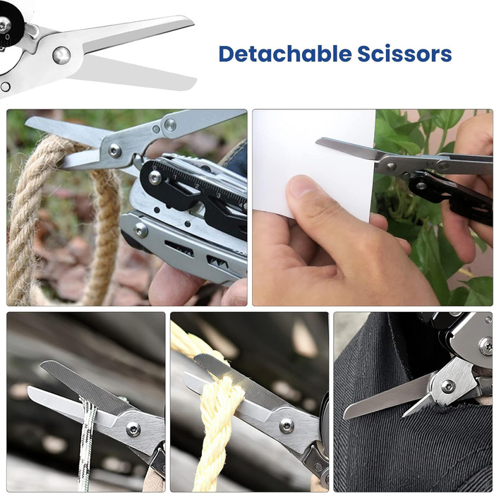 Мультитул HONZIN 12-в-1 з нержавіючої сталі, мультиінструмент з ножицями та набором біт, для кемпінгу та активного відпочинку