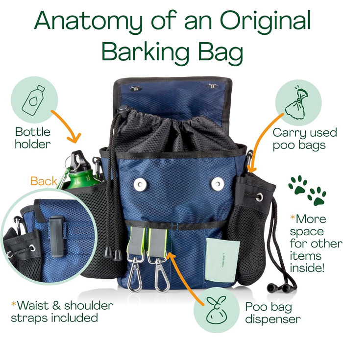 Сумка для собак, стильна, водонепроникна, з органайзером для ласощів та відходів (Блакитна)