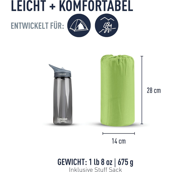 Килимок для кемпінгу Sea to Summit Comfort Light Self Inflating - Green Regular