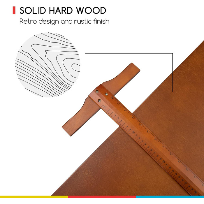 MEEDEN Large Walnut Wood Art Drawing Table - Adjustable Height Studio Desk for Painting, Writing & Reading (107 x 76cm)