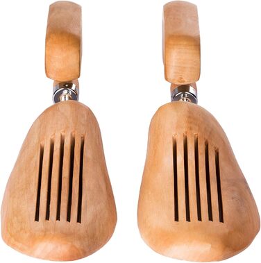 tectake 800592-2 Pair Lotus Wood Shoe Stretchers, Relief for Tight Spots, Universal for Women's and Men's Shoes - Various Sizes