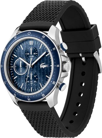 Годинник чоловічий Lacoste Neo Heritage Chronograph Quartz (чорний) з браслетом з нержавіючої сталі або силікону