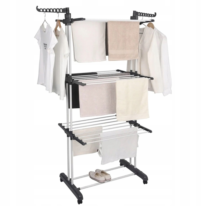 Вертикальна розкладна сушарка для одягу та білизни на колесах XXL