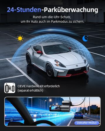 Відеореєстратор автомобільний 4K+1080P Dashcam з Wi-Fi, SD 64GB, нічна зйомка, G-сенсор, паркування