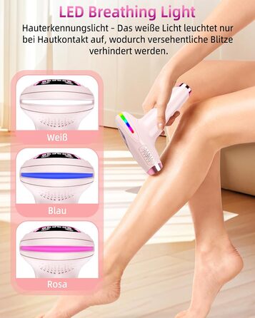 Епілятор IPL з лазером, 6.8 см², 3-в-1 для дому: обличчя, інтимна зона, ноги. 2 змінні насадки, HR/SC/RA технології. Для жінок