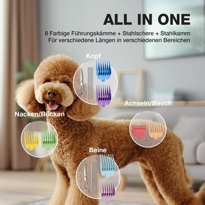 Професійна машинка для стрижки собак Leise - для густого та кучерявого хутра, з нержавіючої сталі