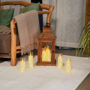 Homemory Flameless LED Candles with Remote Control and Timer, Acrylic, Gray, 5-Piece Set