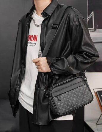Чоловіча сумка-месенджер через плече Klein: водонепроникна сумка CrossBody з багатофункціональними кишенями для роботи та подорожей, чорна