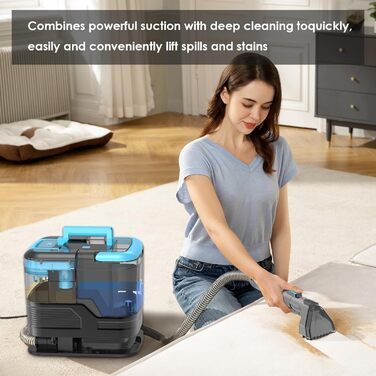 Портативний пилосос для чищення м'яких меблів та килимів C10, 530W, 18kPa, блакитний