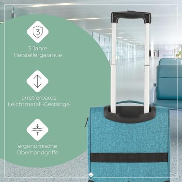 Чемодан ручної поклажі Travelite, 43 см, 28 л, Petrol (з сумкою для ліквідів)