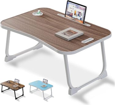 Столик для ноутбука та сніданку: зручний столик для ліжка, дивану, дому та офісу (колір коричневий)