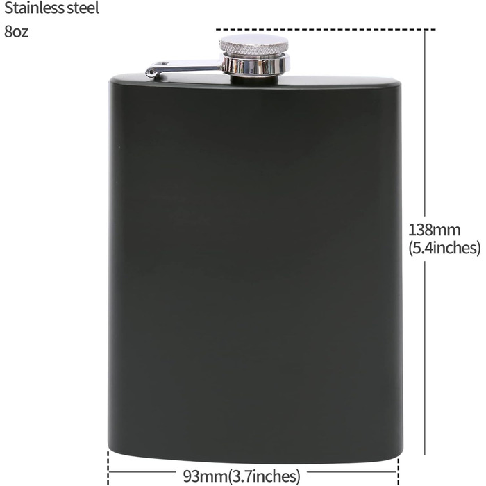 Набір з 2 флаконів з нержавіючої сталі (8oz/227ml) з воронкою - чорний/зелений - мілітарі дизайн - для алкоголю