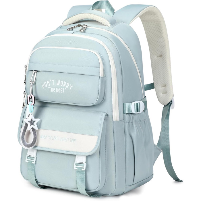 Шкільний рюкзак Tanou для підлітків, дівчаток, 4-12 клас. Великий водонепроникний рюкзак для школи, середньої та вищої освіти, блакитний
