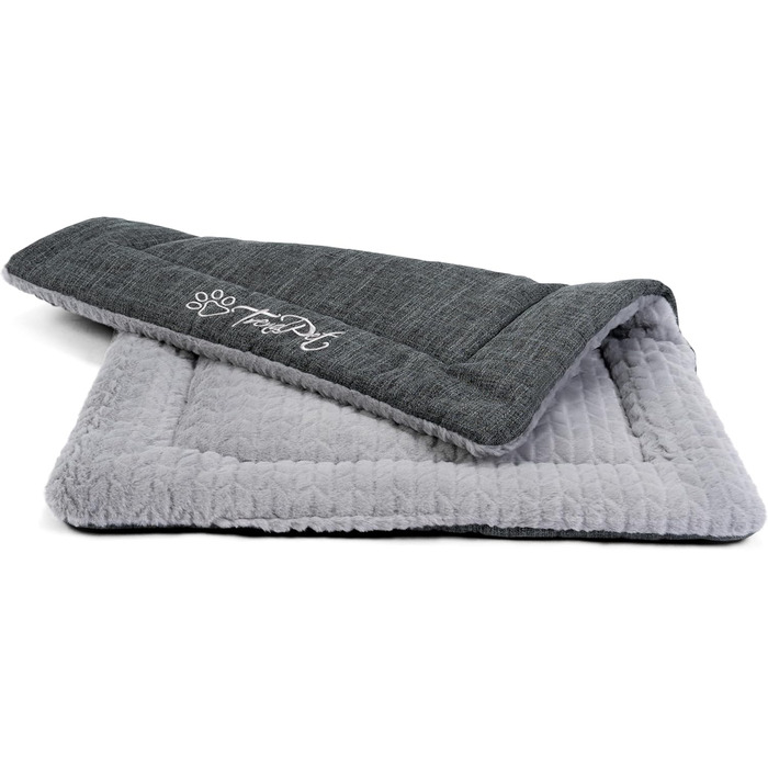 TrendPet Лежанка для собак і котів, двостороння, з підкладкою, сіра (50x35 см)