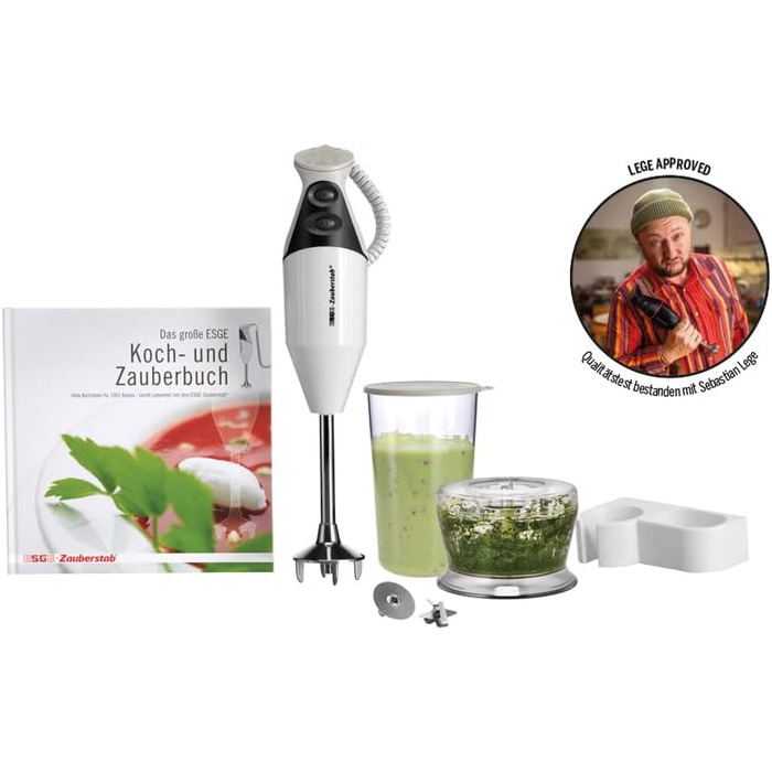 Блендер заглибний ESGE Gourmet M 160 G, білий, з аксесуарами, до 15000 об/хв, 90610 Single