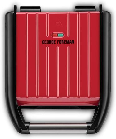 George Foreman Compact Steel Grill & Panini Press - 24x17cm - 3 Portions - Reduces Up to 42% Fat