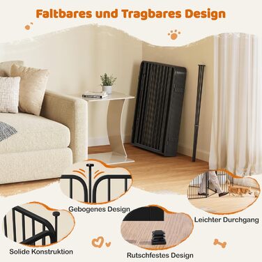 Вольєр для цуценят Yaheetech 24-секційний з замком, тихі труби, захист для підлоги, посилені металеві дроти, 80 см, для квартири та саду