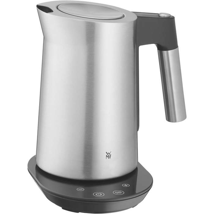 WMF Kineo Kettle with Temperature Setting, 1.6L, Scale Filter, 3000W, Live Temperature Display, Stainless Steel Matte Electric Kettle, Cromargan Single